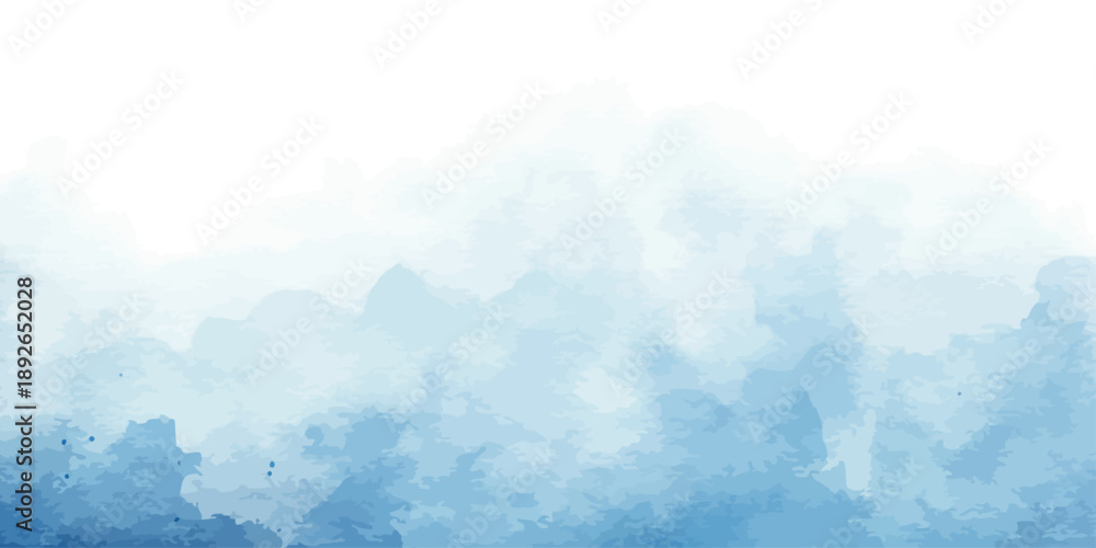 Naklejka premium Blue watercolor texture background with white gradient fade for abstract design.