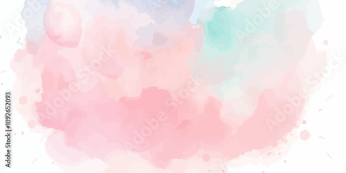 Pastel watercolor background texture with pink, blue, and mint green splashes