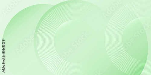 Minimalist soft Abstract Background in Gradient green and white Tones with Circles. Circle effect style geometric, abstract background. vector Eps 10