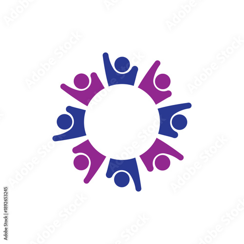 rotating successful people community logo design