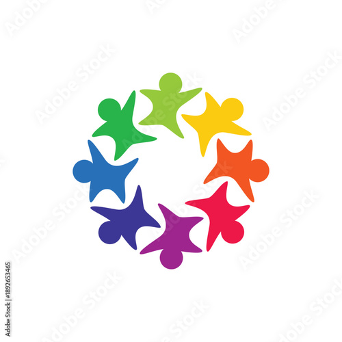 rotating successful people community logo design