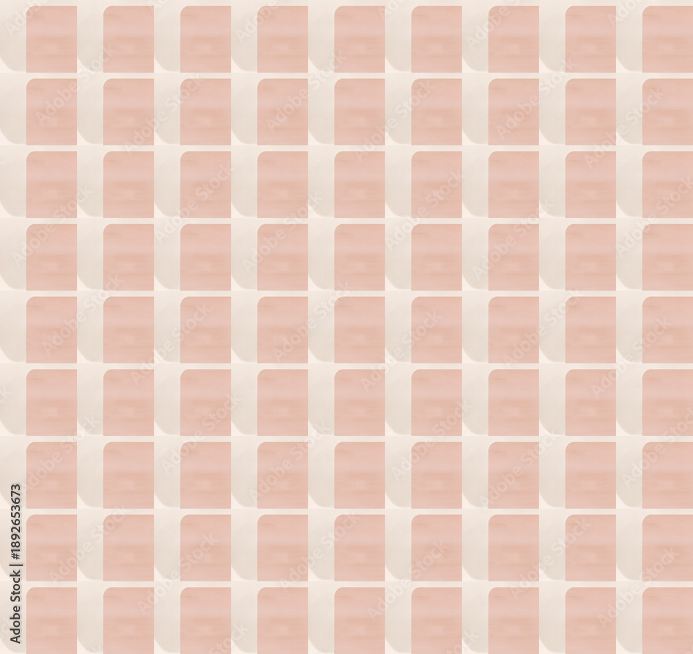Fototapeta premium Abstract mid-century geometrical background, retro style seamless pattern in beige and pink tones