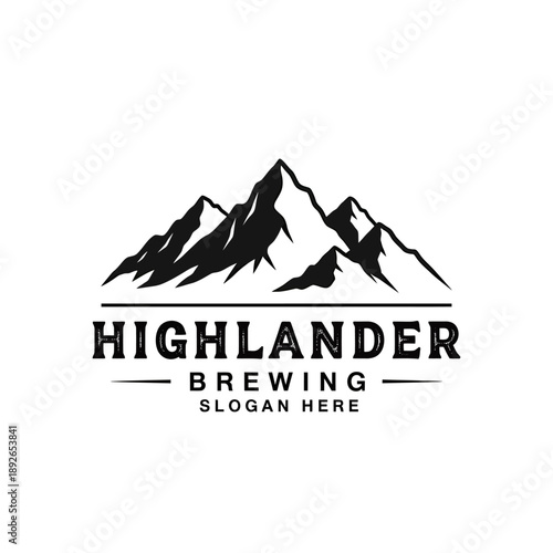Highlander Brewing Company Mountain Logo Design.