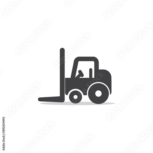 Flat design vector of industrial machine forklift operator in warehouse, industrial environment