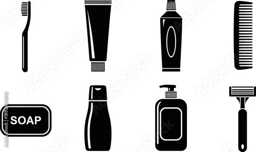 Collection of essential personal hygiene and grooming items for daily care