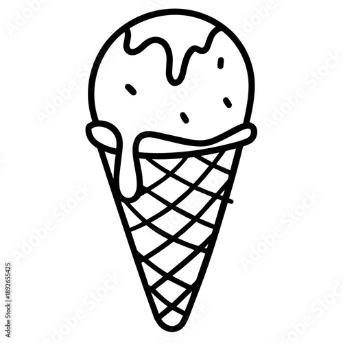 Cute Summer Life Doodle Activities hand drawn black and white outline