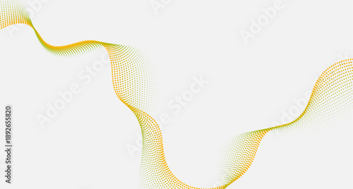 Bright orange green minimal dotted wavy lines abstract background