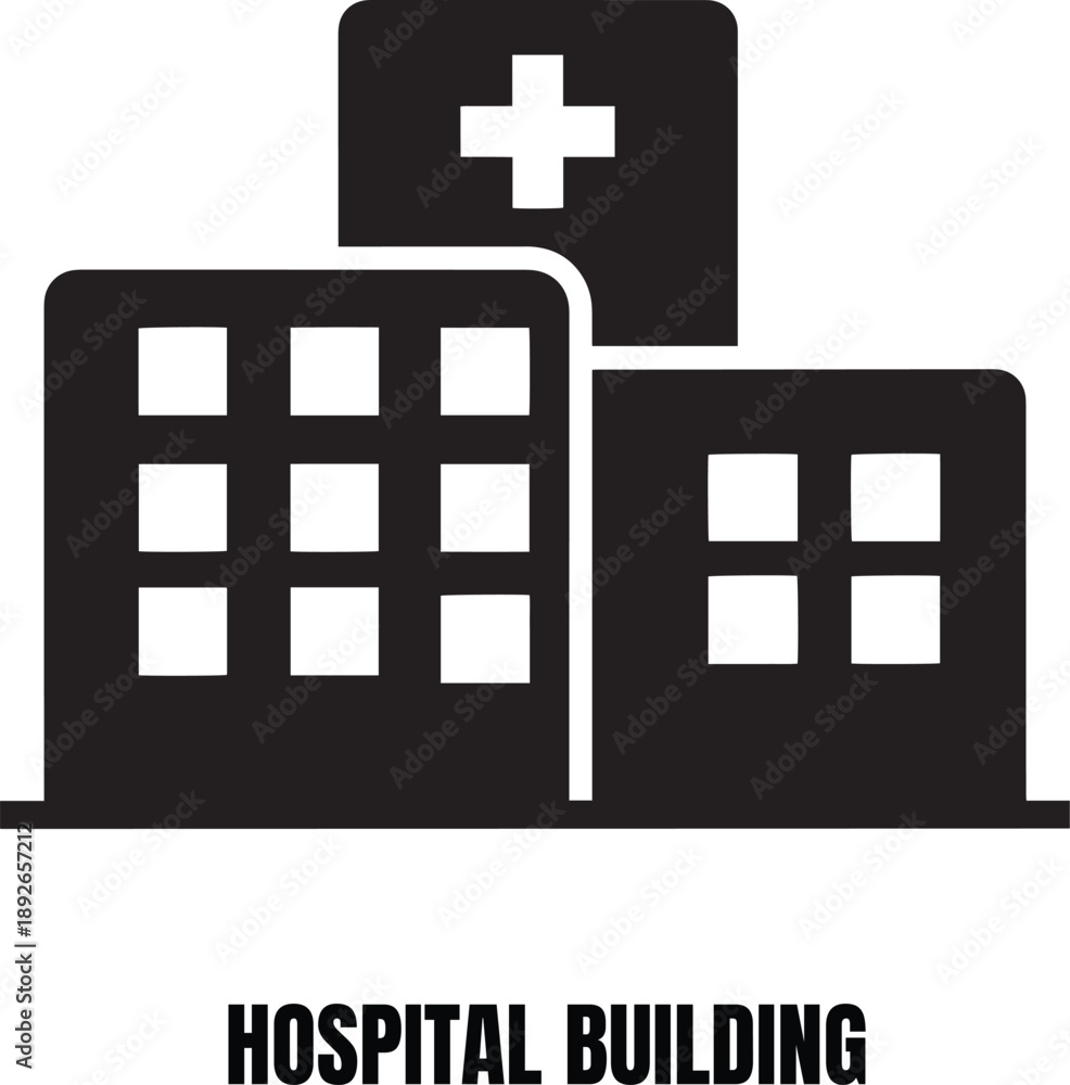 Obraz premium Hospital Building Icon Design