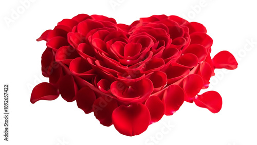 heart of red rose petals