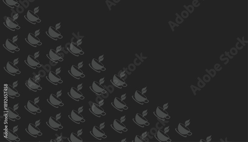 Coffee Cup Seamless Pattern Steam Icon Minimal Line Background Design
