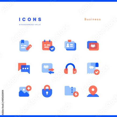 Two tone colored flat icon sheet