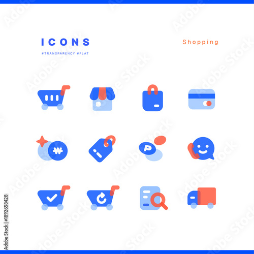 Two tone colored flat icon sheet