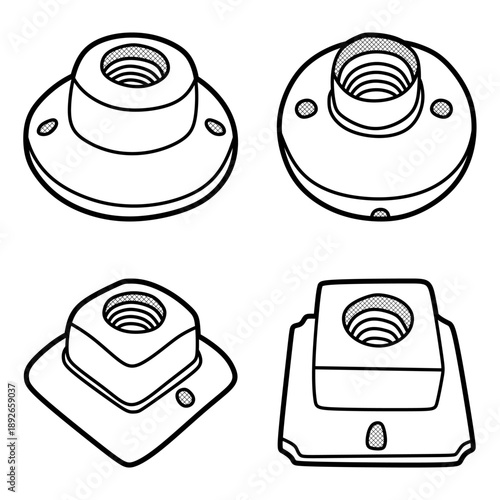 four vector lamp holder images, customizable lines