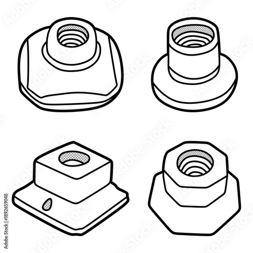 four simple black and white lamp holder images, customizable lines