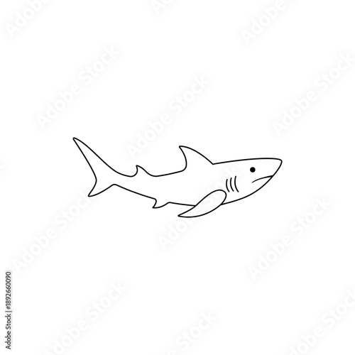 Shark vector icon. Fish Illustration sign. Ocean life symbol or logo.