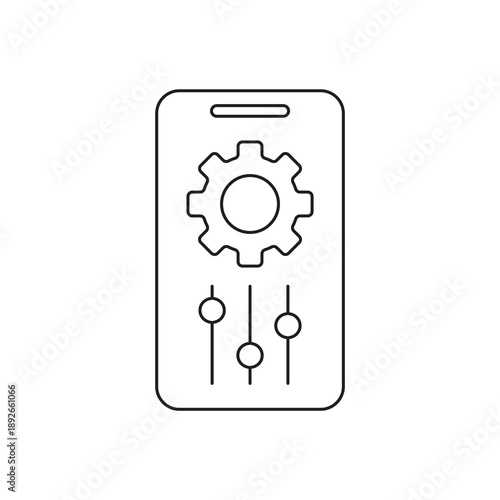 Mobile system configuration slider gear icon