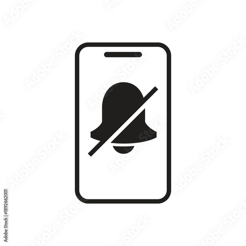 Solid mobile silent muted bell icon