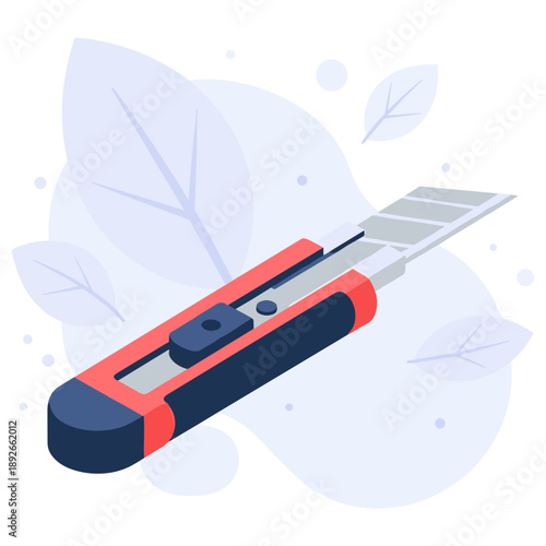 Red and blue utility knife