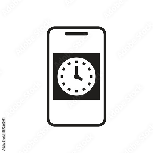 Solid smartphone analog wall clock icon