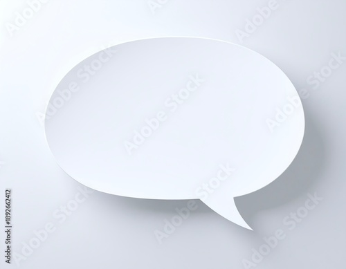 Minimal 3D White Speech Bubble with Copy Space for Communication