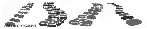 stairs stepping Stones vector collection
