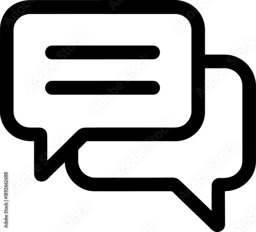 Speech bubbles icon for chat or dialogue on transparent background