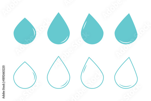 Water drop shape icons multiple style collection. icon in vector. Logotype. Water drop icon concept. editable vector trendy. Minimal teardrop icon set of liquid drops in simple vector. EPS 10. 