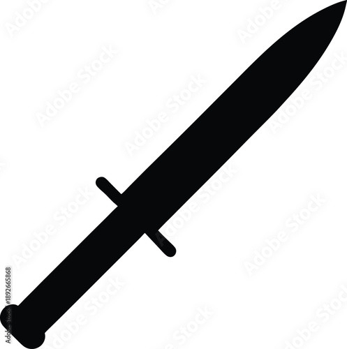 Bayonet silhouette vector art illustration and minimal black and white design