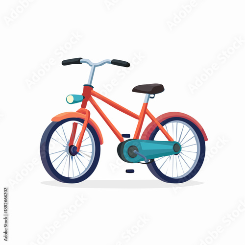 Vibrant Orange Bicycle Illustration
