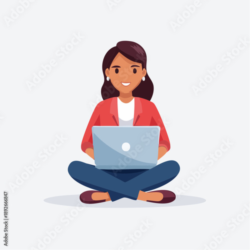 Woman Relaxing with Laptop