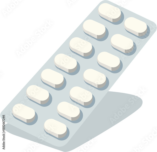 pills on white background