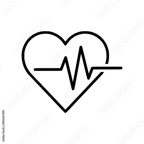 Minimal heart icon set representing love, health, and pulse concepts. Clean outline vector design suitable for medical apps, wellness platforms, UI interfaces, dashboards, and modern digital design 