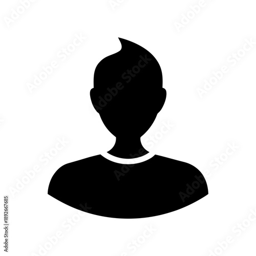 Generic placeholder symbol for unknown profile or user On white Background Line Art Vector illustration