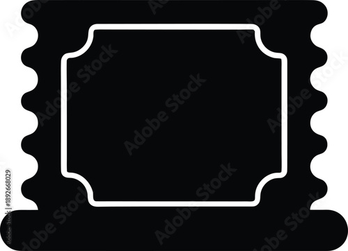 Stamp collection album silhouette vector art illustration and minimal black and white design