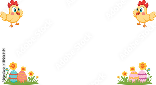 Easter eggs and chicken Frame