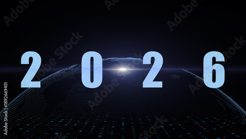 Technology Visual of 2026 Signaling the Dawn of a Future Society