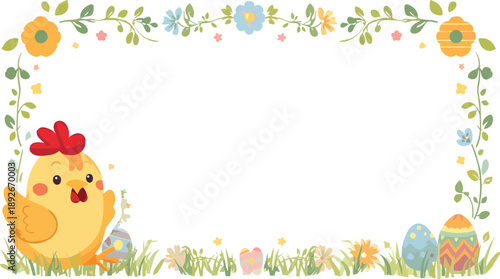 Easter eggs and chicken Frame