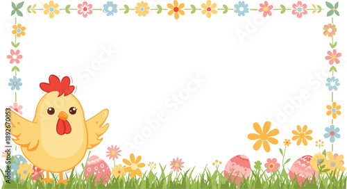 Easter eggs and chicken Frame