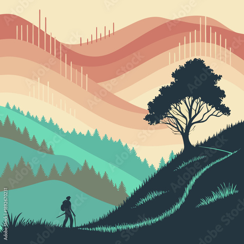 Landscape materialized from materialized sound waves