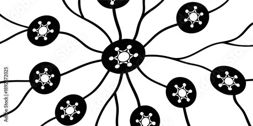 Glowing Neural Connections Spreading Across Dark Background – Artificial Intelligence Visualization