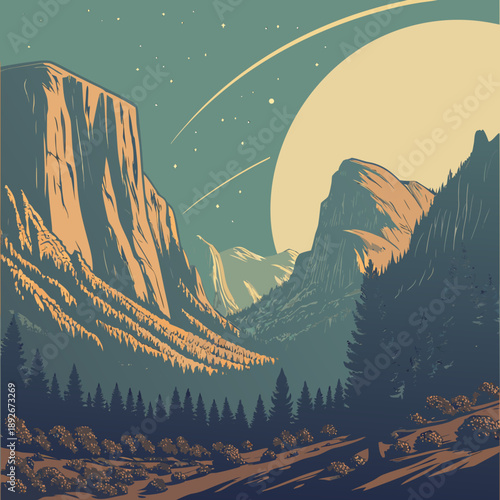 Planet with double gravity, bending horizon and mountains