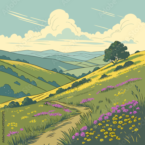 Expansive Summer Plateau Landscape