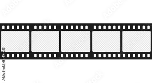 Classic horizontal film strip frame with transparent background