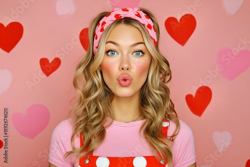 Glamorous Valentine's Day look of someone making a silly face with a strong expression