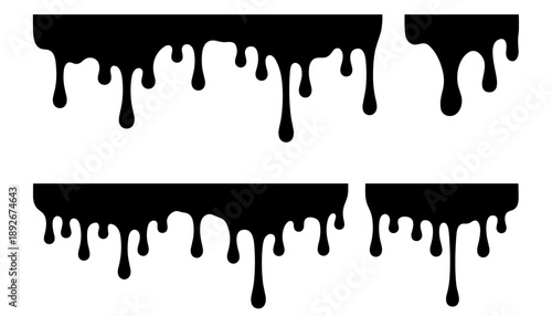 Dripping paint silhouettes: bold black liquid designs for creative projects