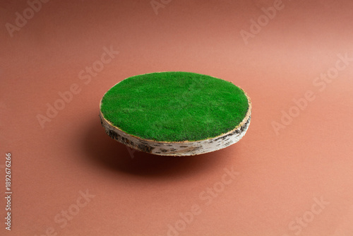 minimalist simple wooden podium mockup product showcase