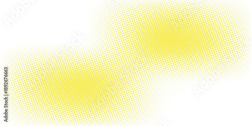 Yellow halftone pattern. Retro comic gradient background. Bright orange pixelated dotted texture overlay. Cartoon pop art faded gradient pattern. Vector backdrop for poster, banner, advertisement