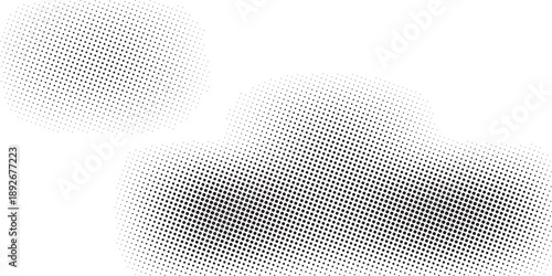 Dotted halftone gradient texture. Vanishing polka dot background. Repeating dots gradation pattern background. Black fading comic pop art overlay backdrop. Raster effect wallpaper. Vector halftone