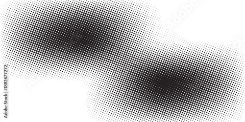 Dotted halftone gradient texture. Vanishing polka dot background. Repeating dots gradation pattern background. Black fading comic pop art overlay backdrop. Raster effect wallpaper. Vector halftone