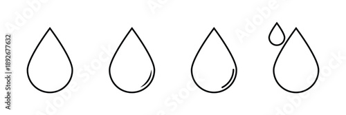 Water drop shape icons multiple style collection. icon in vector. Logotype. Water drop icon concept. editable vector trendy. Minimal teardrop icon set of liquid drops in simple vector. EPS 10. 